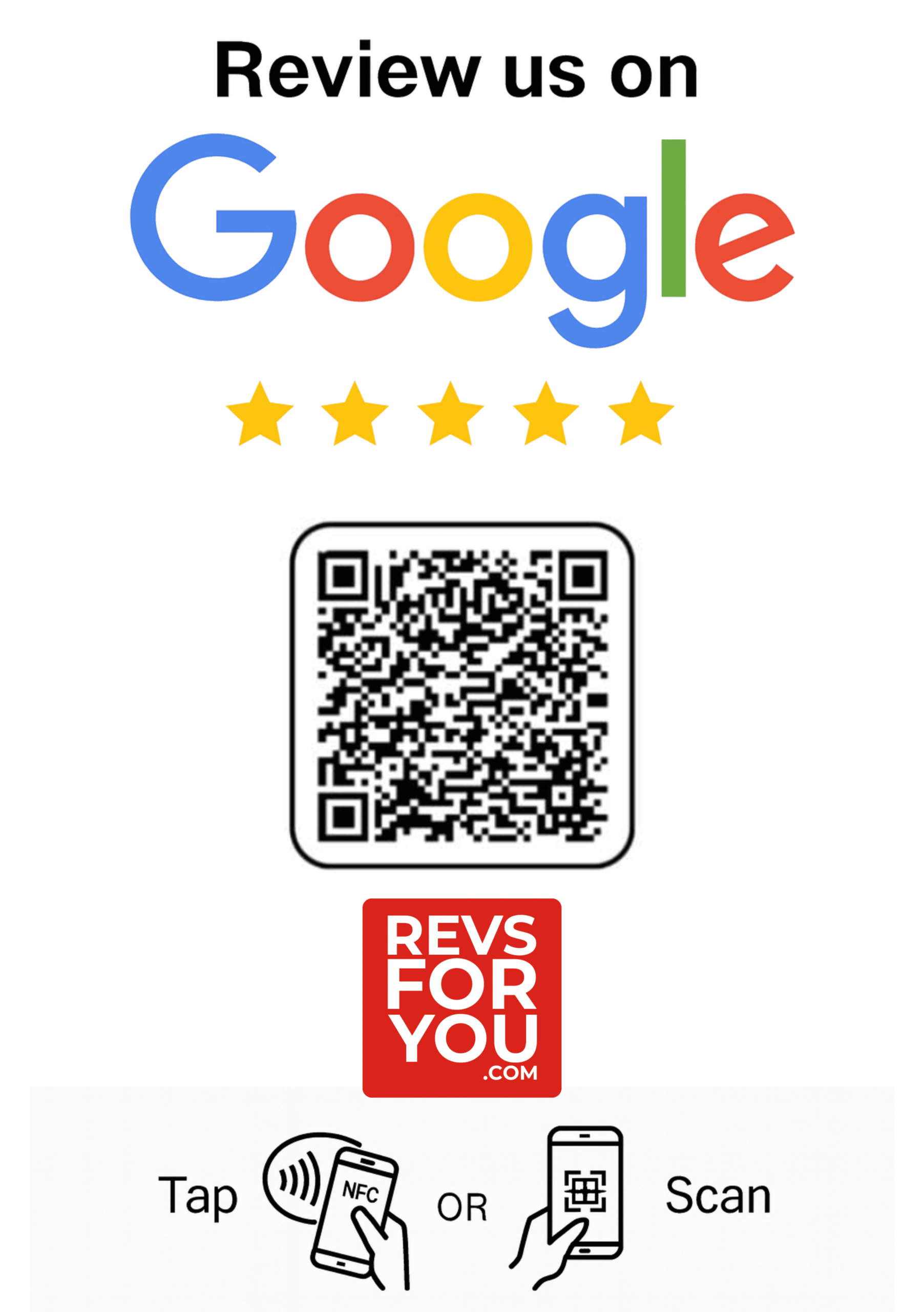 Cartel NFC + QR Google Reviews DIN A5