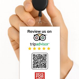 Tarjeta NFC + QR Tripadvisor Blanca. Estadísticas de escaneos, configuración personalizable y Plan Insights desde 4,95 €/mes.