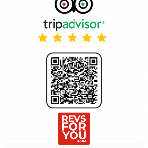 Cartel NFC + QR adhesivo inteligente TripAdvisor Reviews. Estadísticas de escaneos, configuración personalizable y Plan Insights desde 4,95 €/mes.