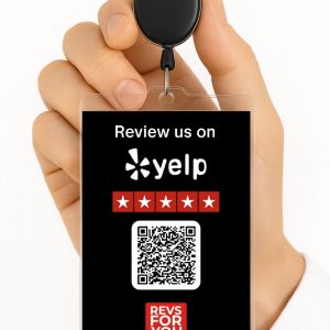 Tarjeta NFC + QR Yelp Negra. Estadísticas de escaneos, configuración personalizable y Plan Insights desde 4,95 €/mes.