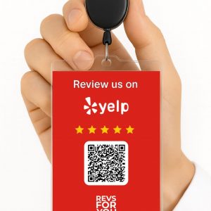 Tarjeta NFC + QR Yelp Roja. Estadísticas de escaneos, configuración personalizable y Plan Insights desde 4,95 €/mes.