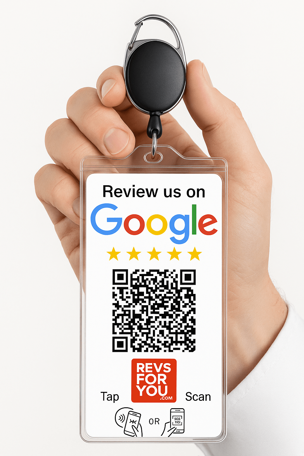 Tarjeta NFC + QR Google Blanca Revs For You